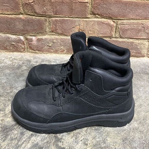 Red Wing Worx Black Leather Waterproof Lace Up Safety Toe Boot Size 8 NEW - Picture 2 of 9